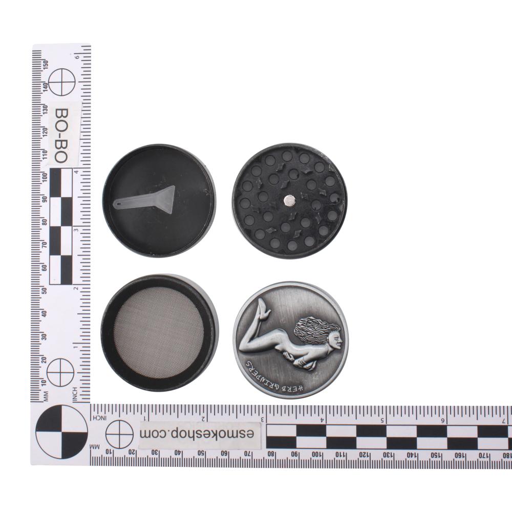 Goddess Embossed Grinder-4 Piece-Silver