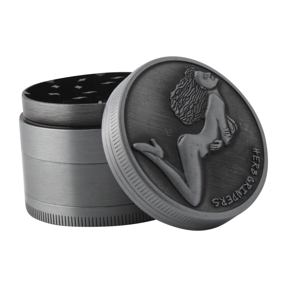 Goddess Embossed Grinder-4 Piece-Silver