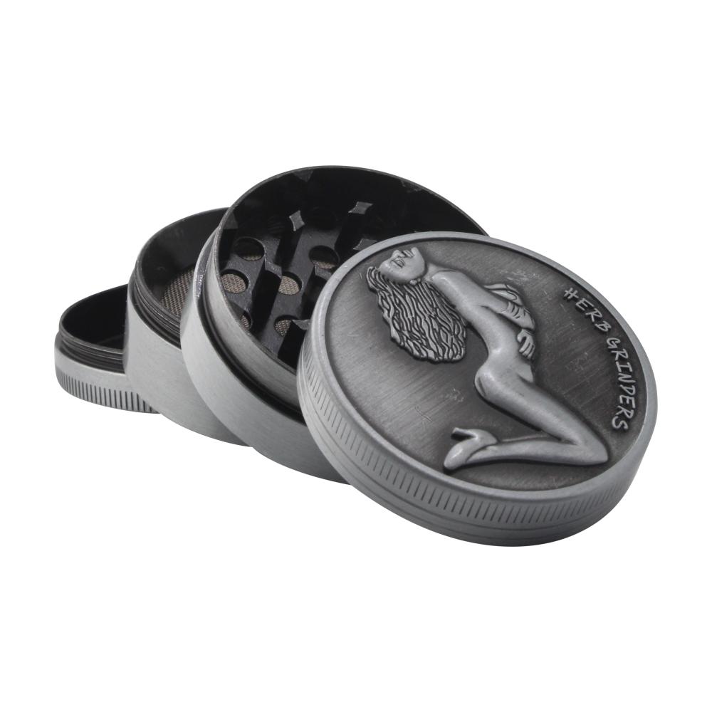 Goddess Embossed Grinder-4 Piece-Silver