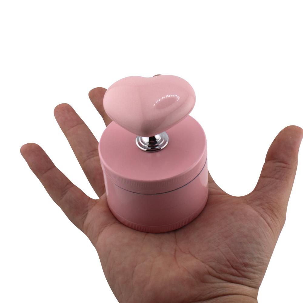 Hart Shape Metal Grinder-4 Piece-Pink