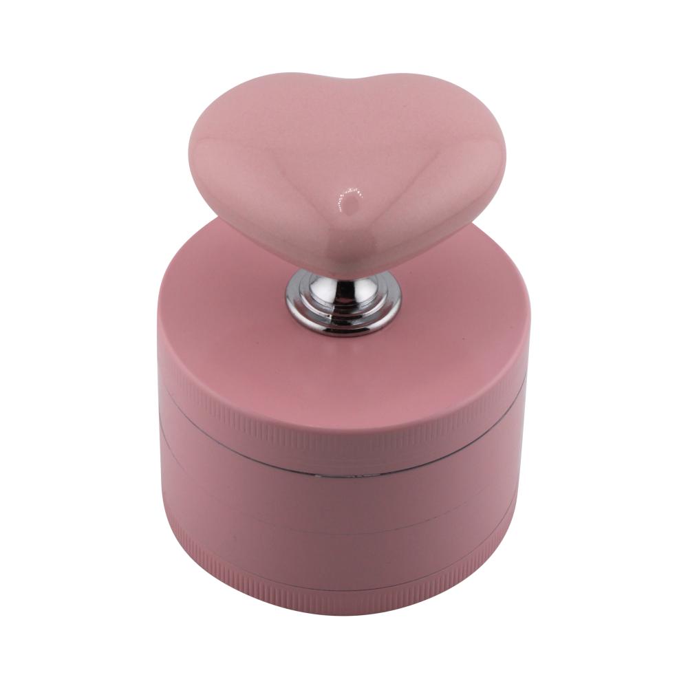 Hart Shape Metal Grinder-4 Piece-Pink