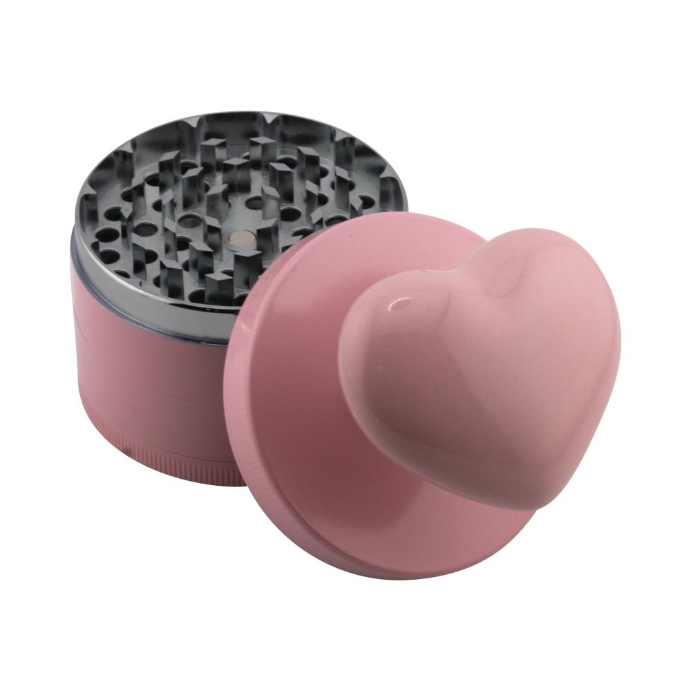 Hart Shape Metal Grinder-4 Piece-Pink