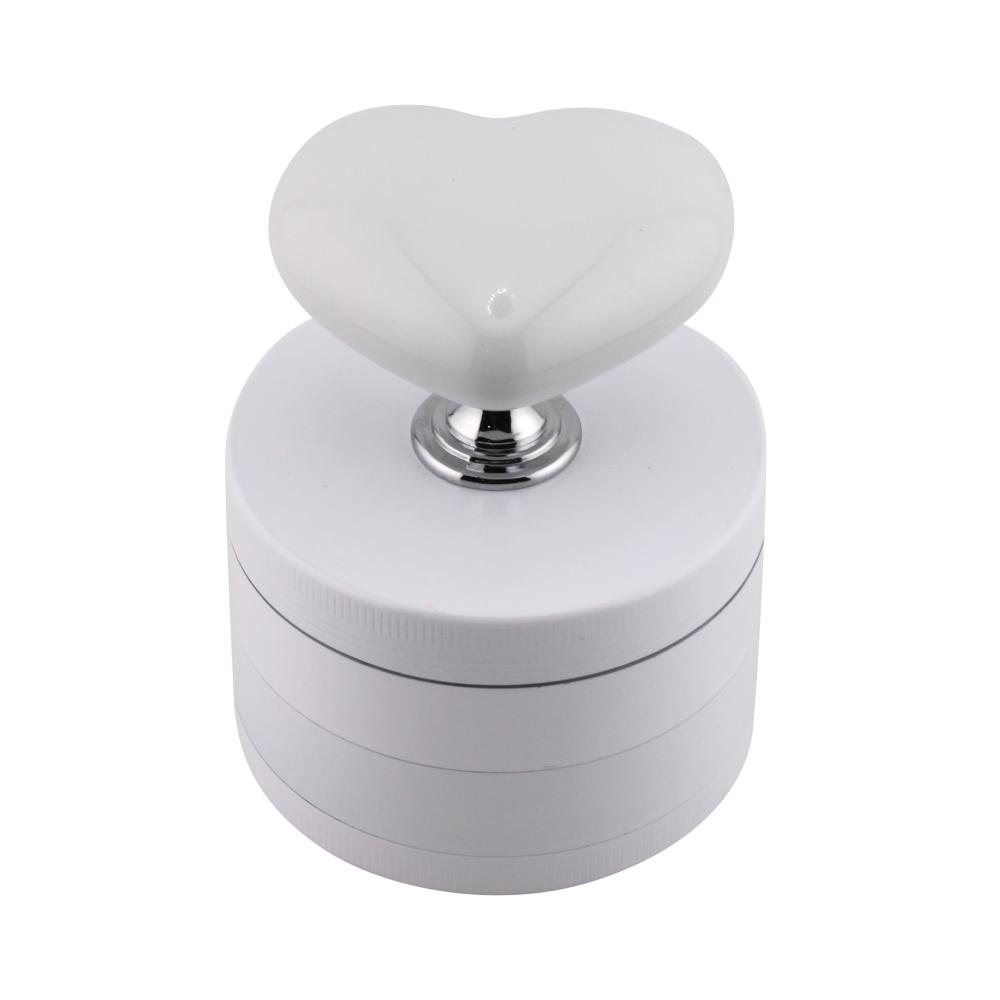 Hart Shape Metal Grinder-4 Piece-White
