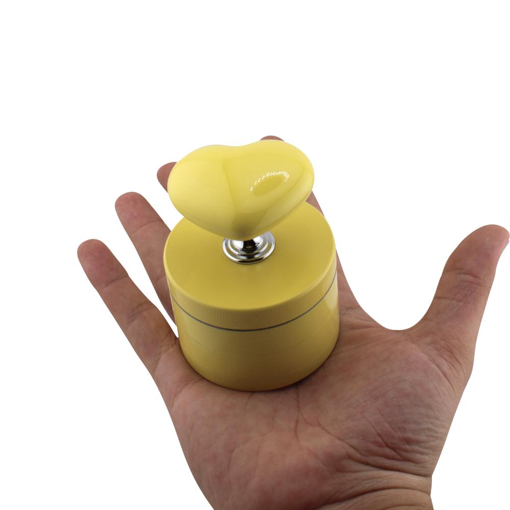 Hart Shape Metal Grinder-4 Piece-Yellow