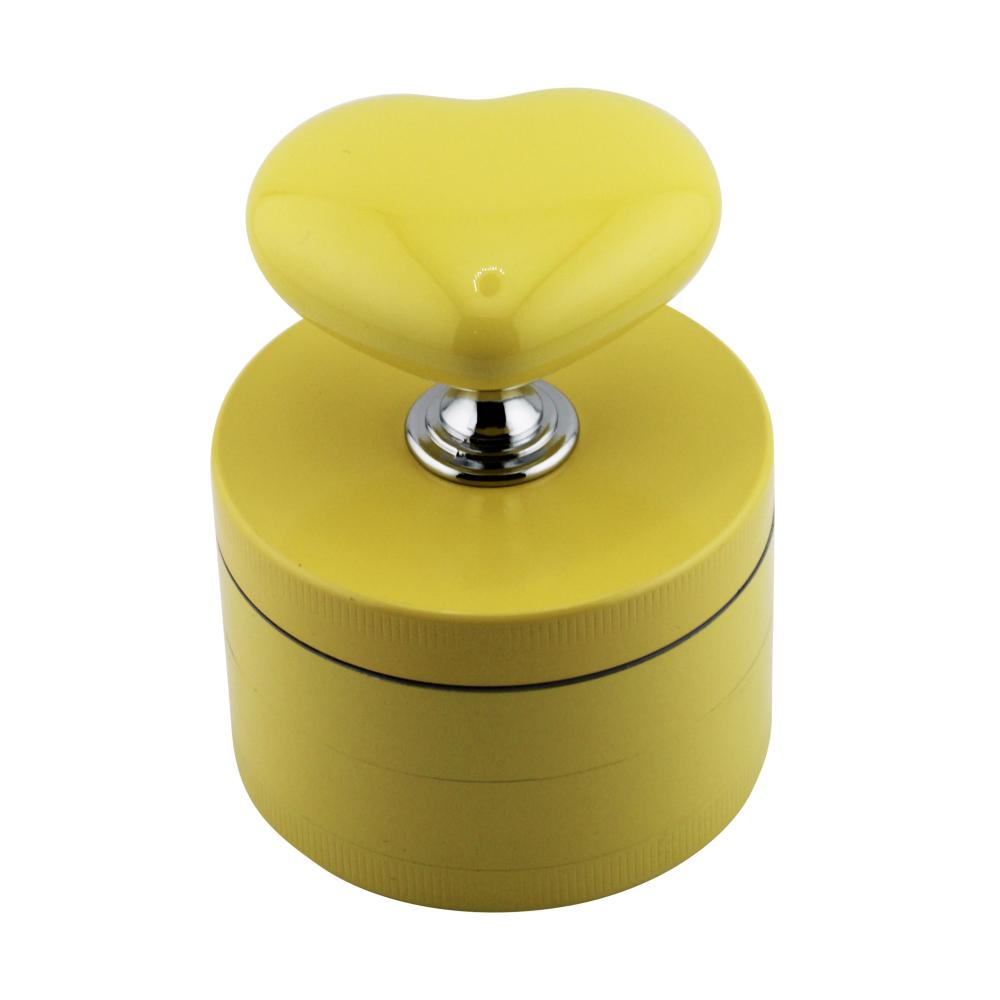 Hart Shape Metal Grinder-4 Piece-Yellow