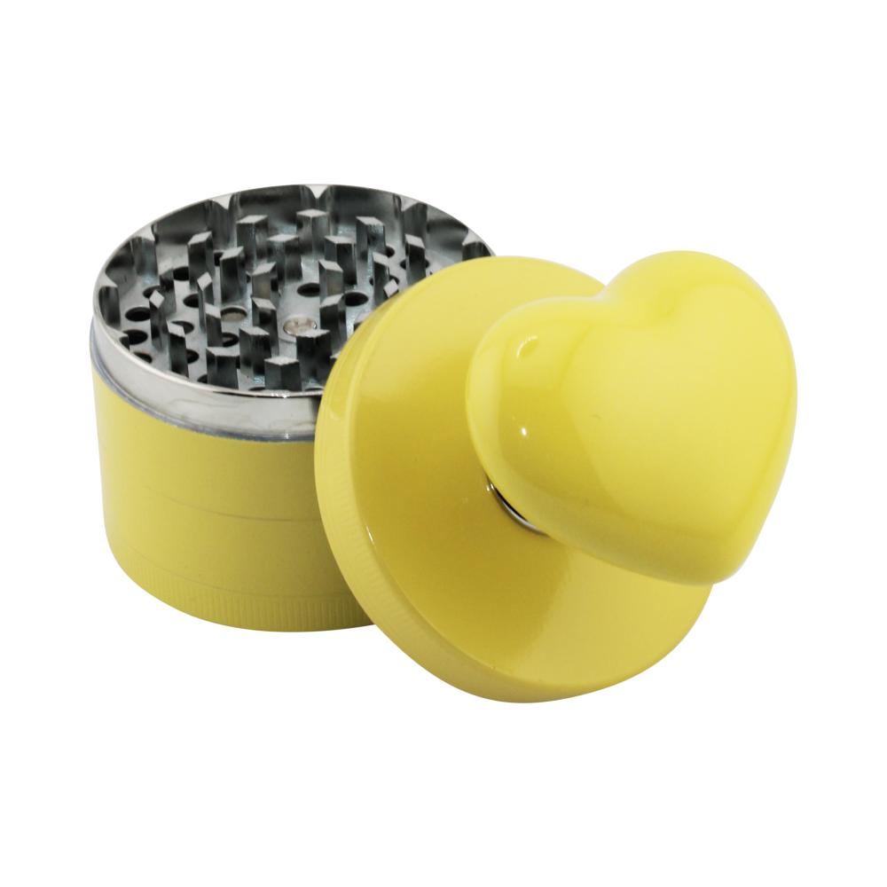 Hart Shape Metal Grinder-4 Piece-Yellow