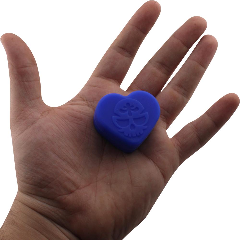 Heart Skull Design Small Silicone Container-2 Piece-Blue