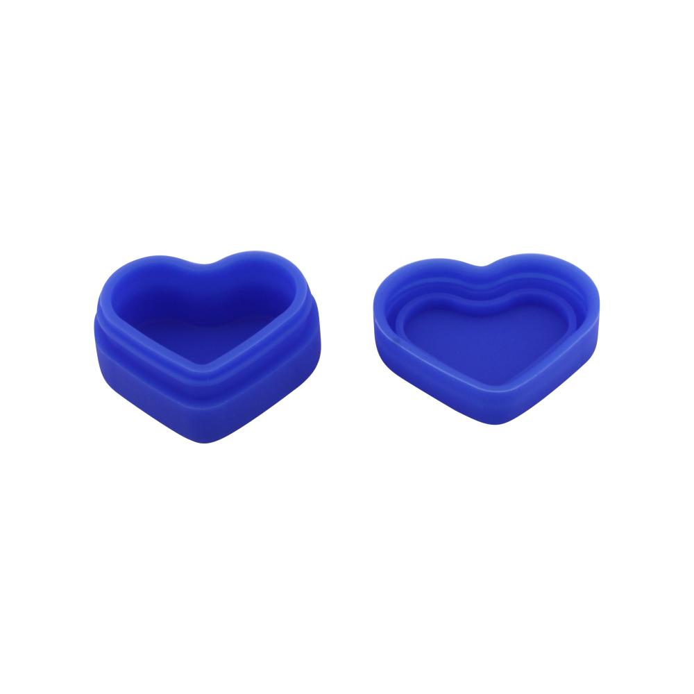 Heart Skull Design Small Silicone Container-2 Piece-Blue