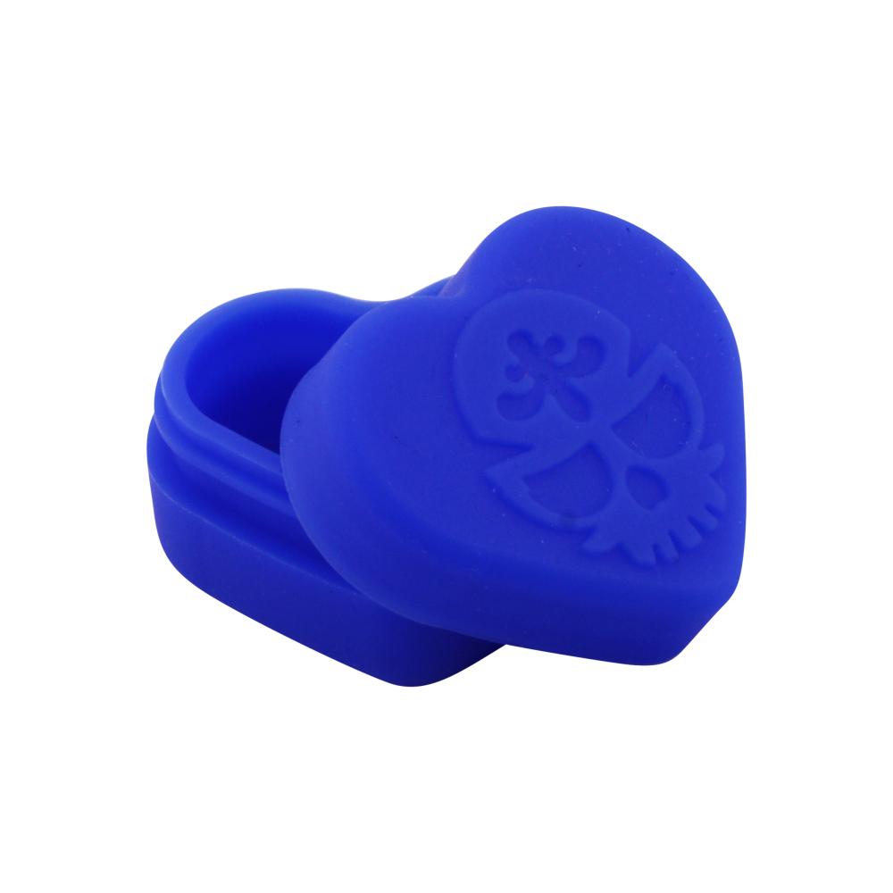 Heart Skull Design Small Silicone Container-2 Piece-Blue
