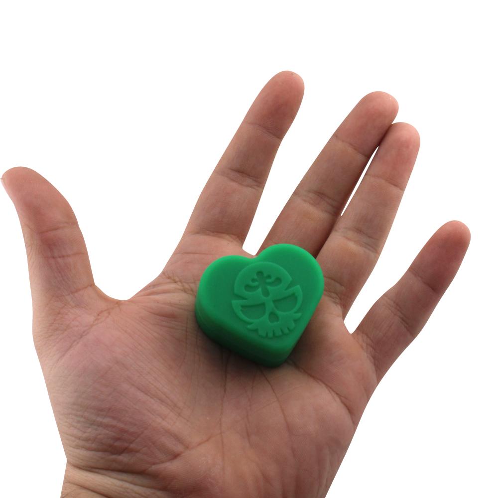 Heart Skull Design Small Silicone Container-2 Piece-Green