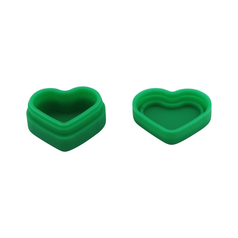Heart Skull Design Small Silicone Container-2 Piece-Green