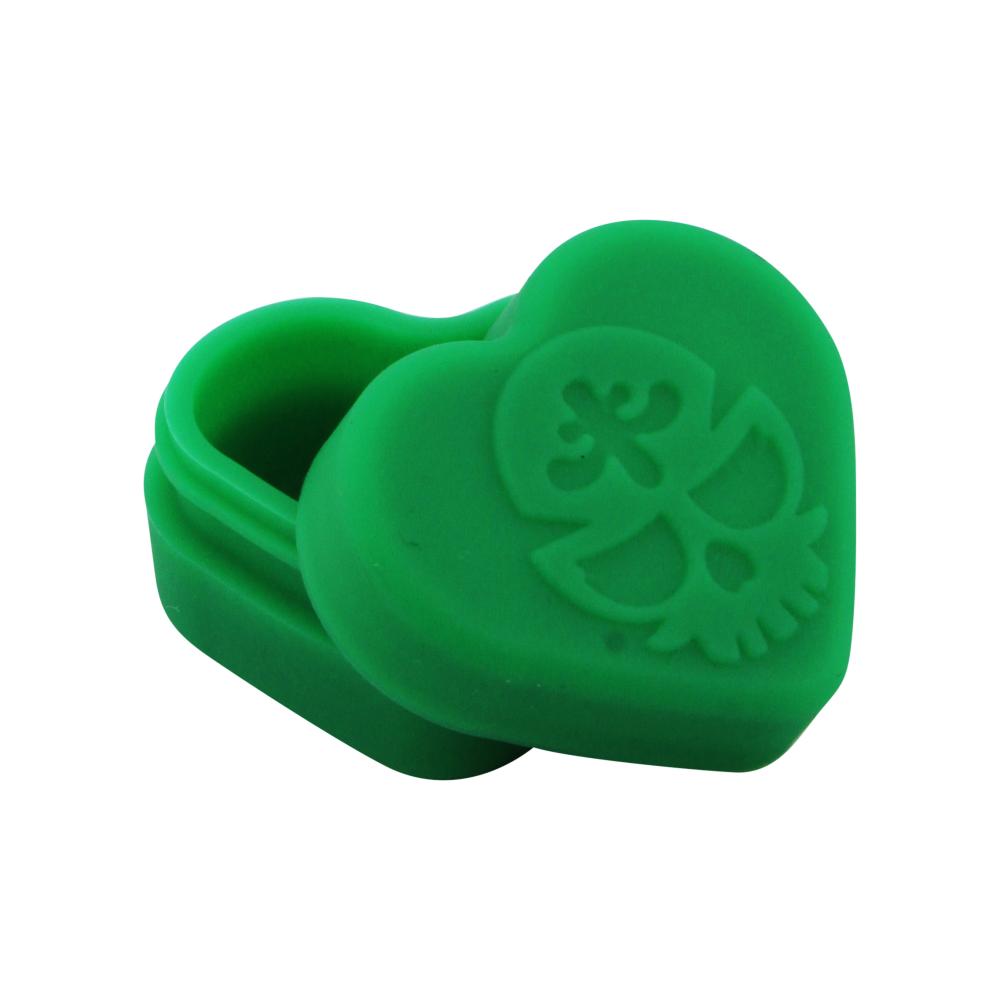 Heart Skull Design Small Silicone Container-2 Piece-Green