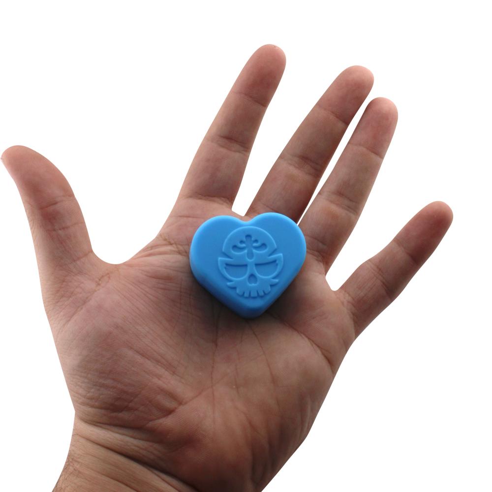 Heart Skull Design Small Silicone Container-2 Piece-Light Blue