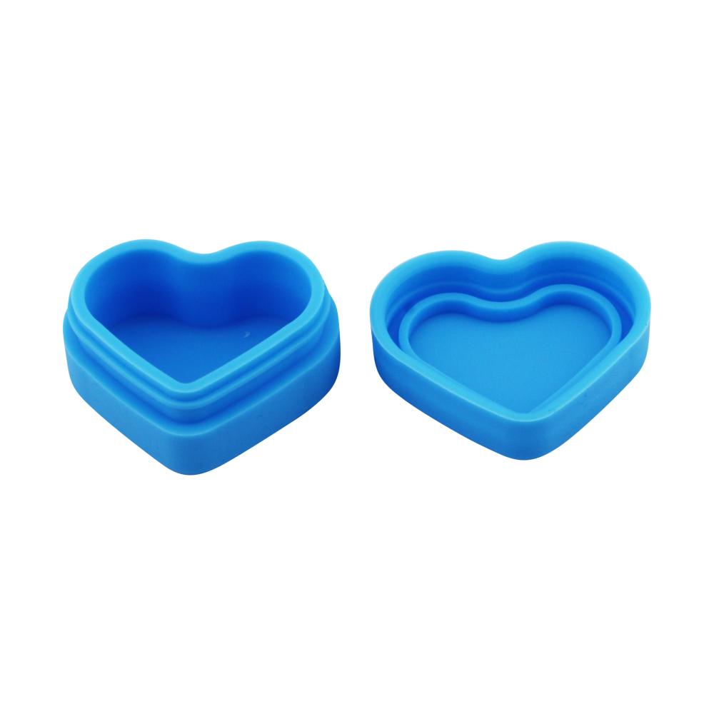 Heart Skull Design Small Silicone Container-2 Piece-Light Blue