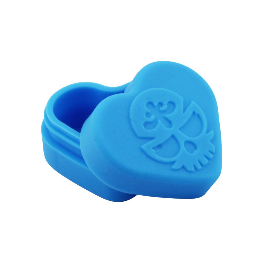 Heart Skull Design Small Silicone Container-2 Piece-Light Blue