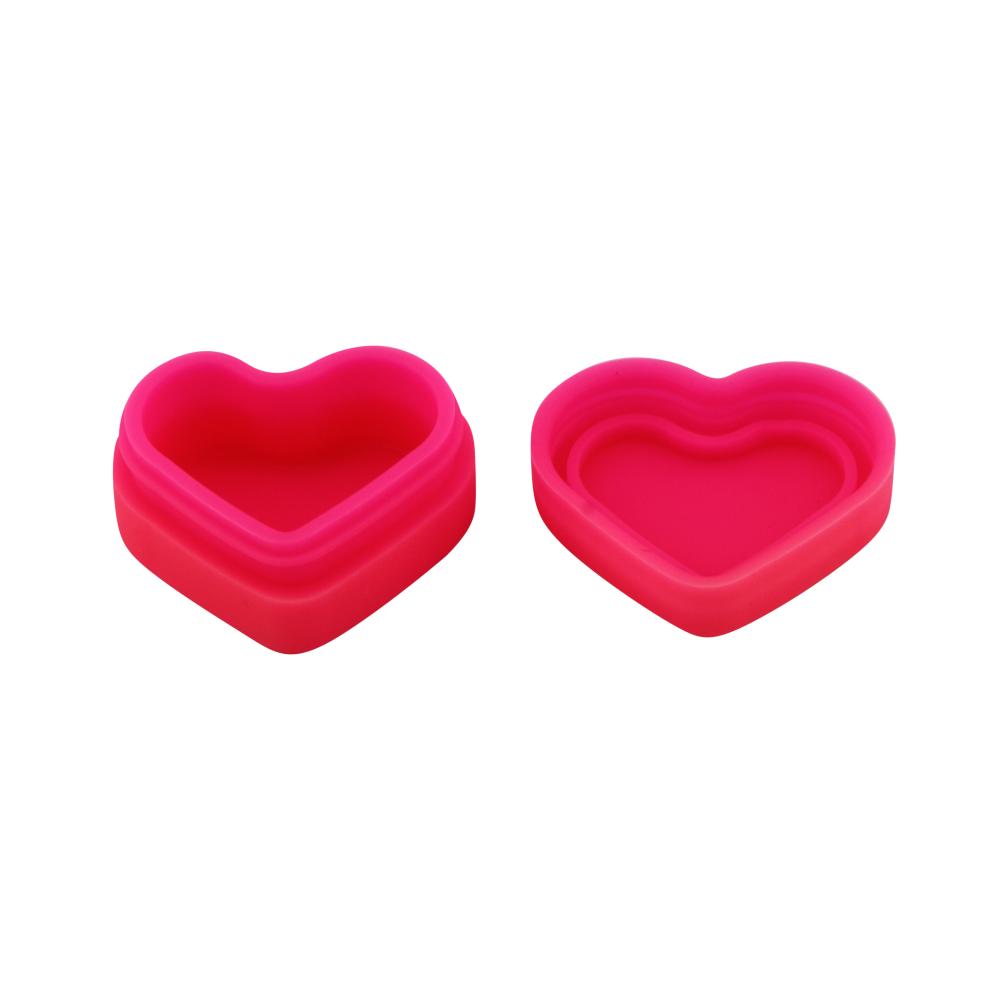 Heart Skull Design Small Silicone Container-2 Piece-Pink