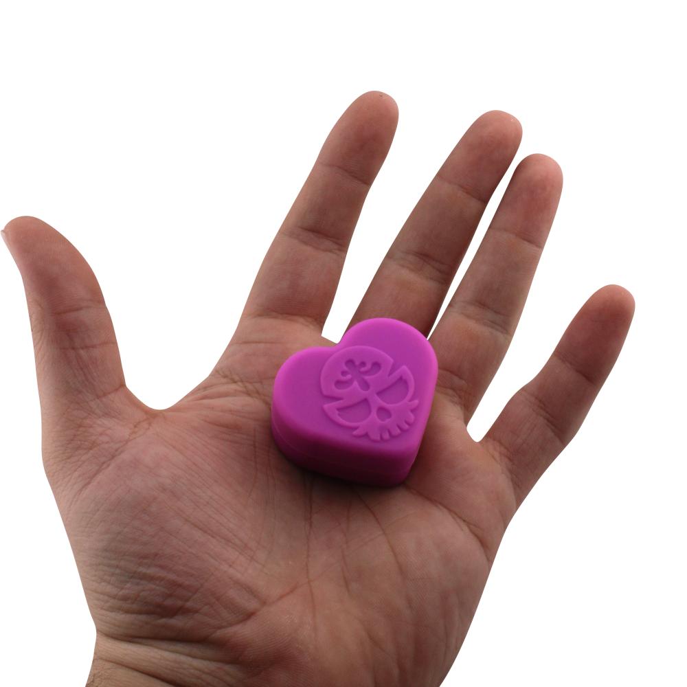 Heart Skull Design Small Silicone Container-2 Piece-Purple