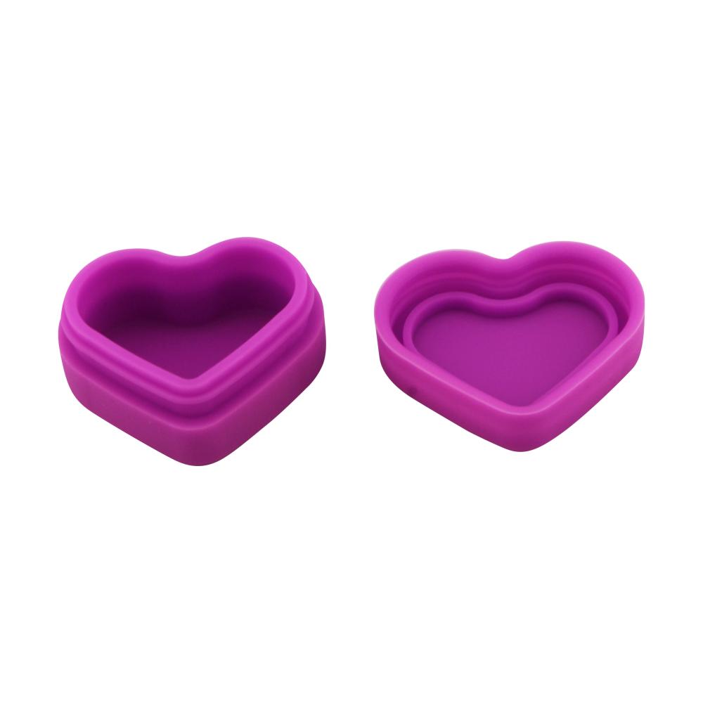Heart Skull Design Small Silicone Container-2 Piece-Purple