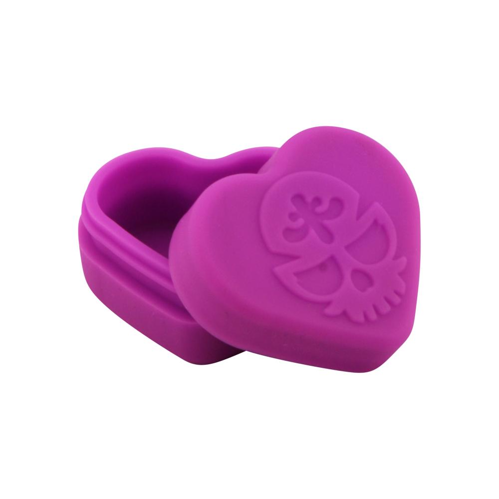 Heart Skull Design Small Silicone Container-2 Piece-Purple