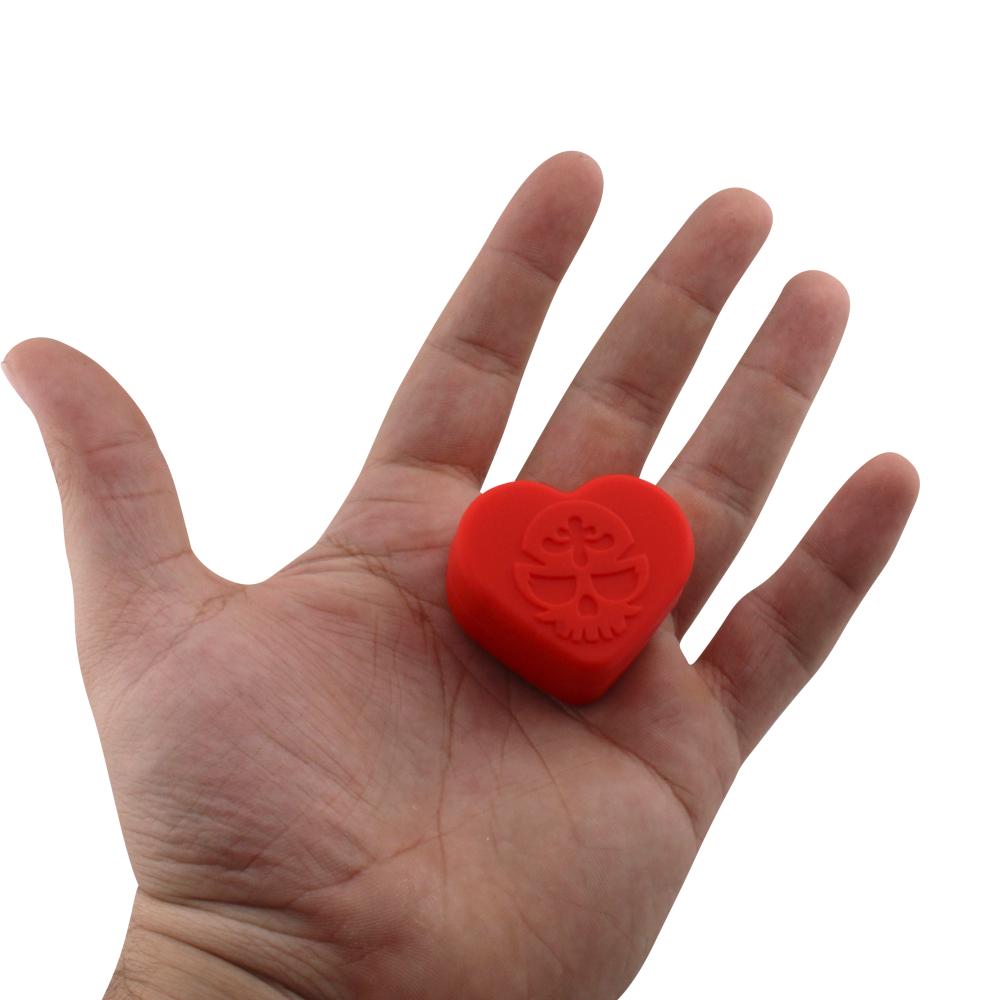 Heart Skull Design Small Silicone Container-2 Piece-Red