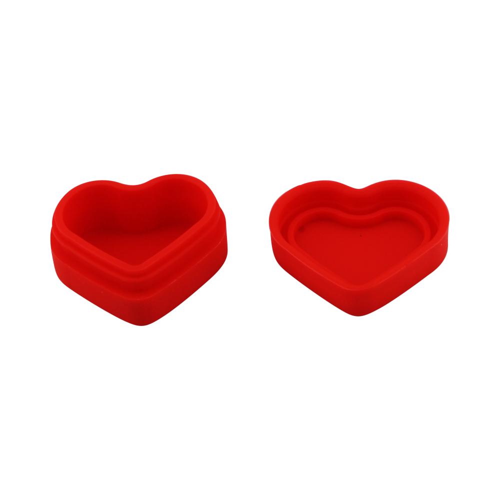 Heart Skull Design Small Silicone Container-2 Piece-Red