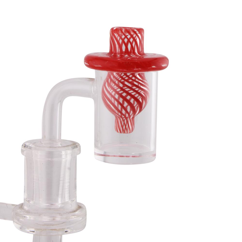 Helical Design Glass Carb Cap-Red