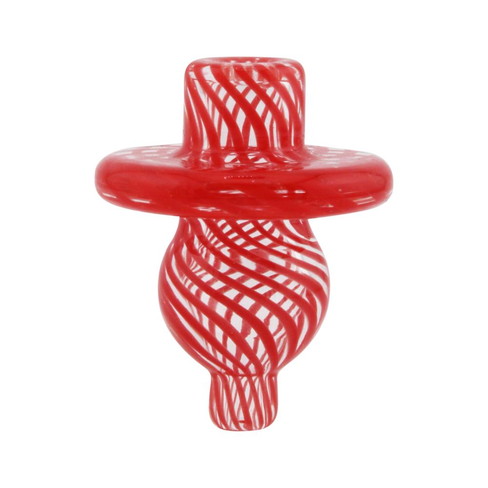 Helical Design Glass Carb Cap-Red