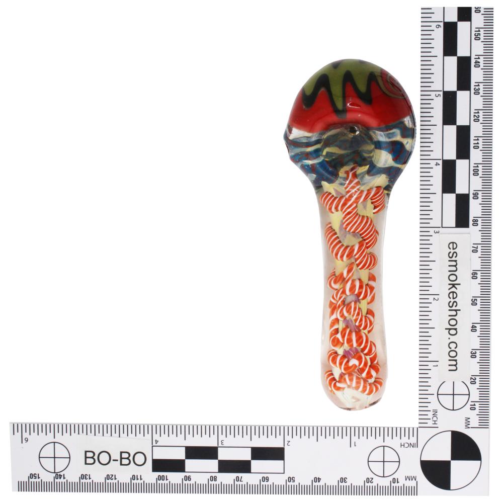 Holiday Glass Hand Pipe-Red