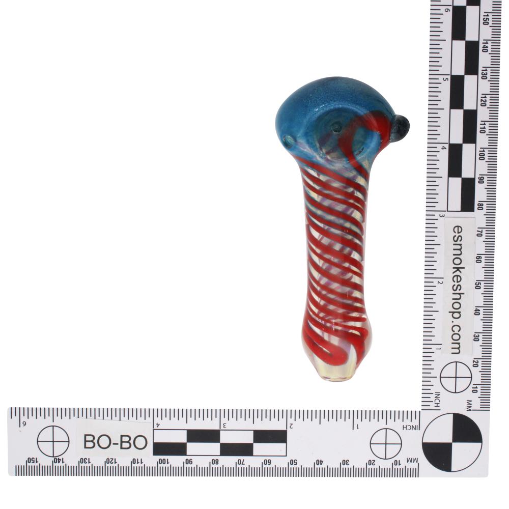 Hot Current Glass Hand Pipe-Blue and Red