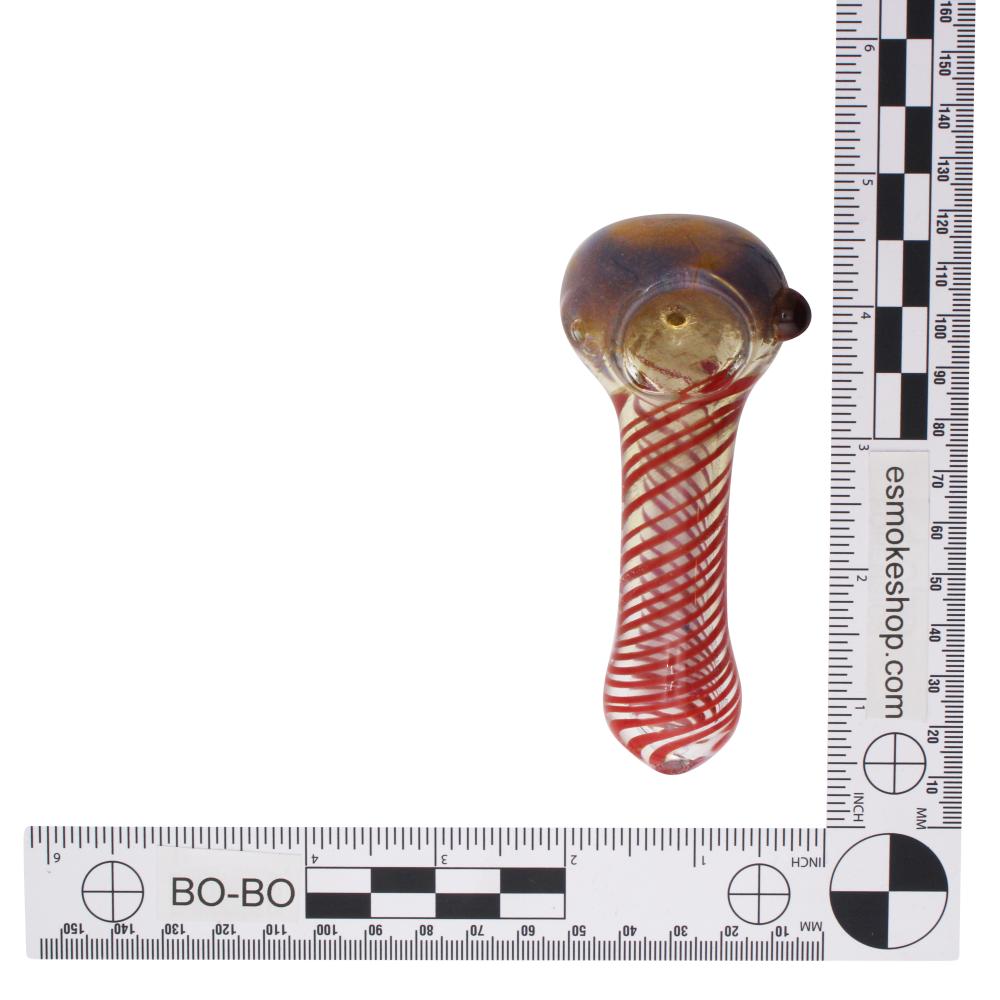 Hot Current Glass Hand Pipe-Red and Brown