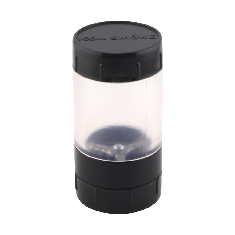 Icon Smoke Plastic Smell Proof Jar With Grinder-Black