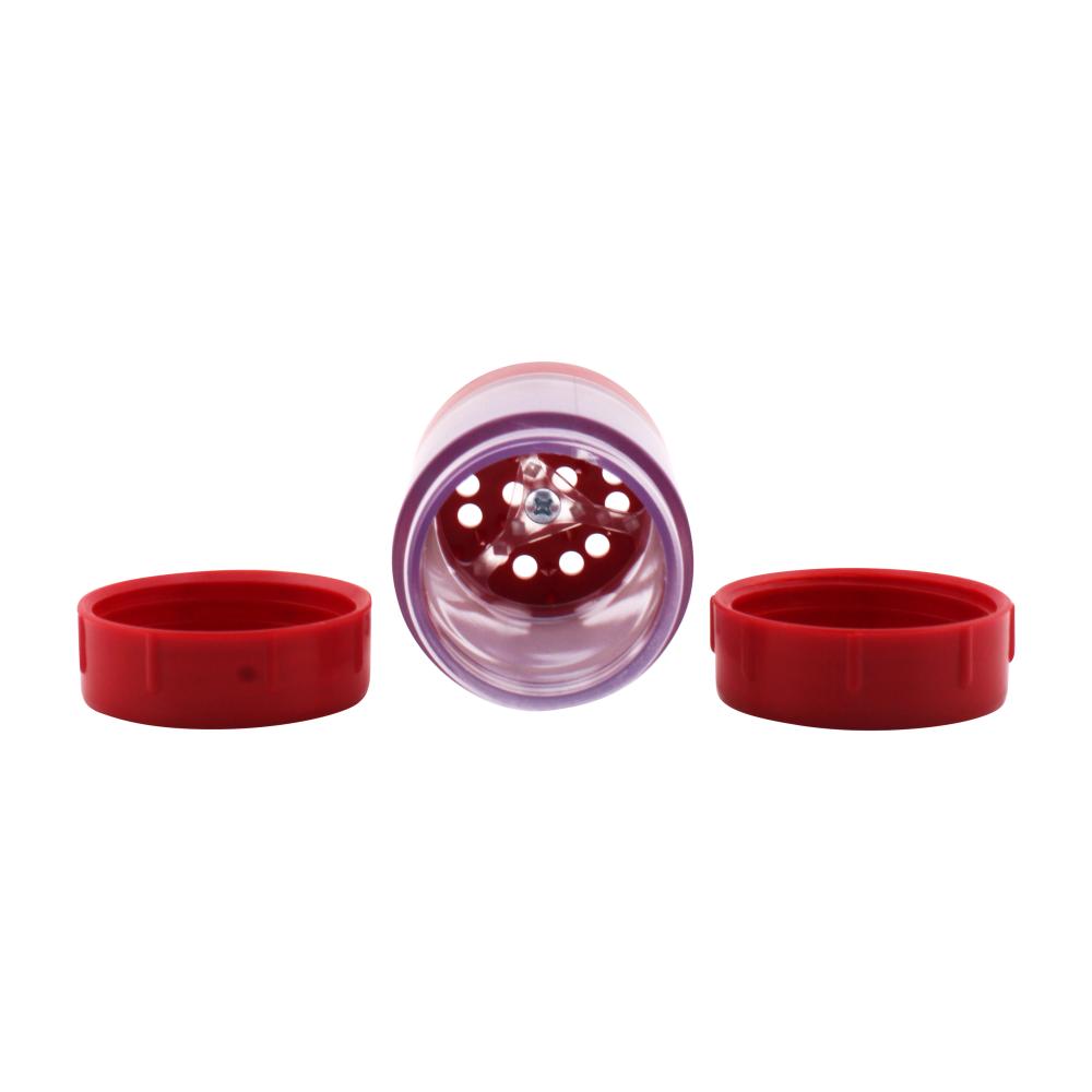 Icon Smoke Plastic Smell Proof Jar With Grinder-Red