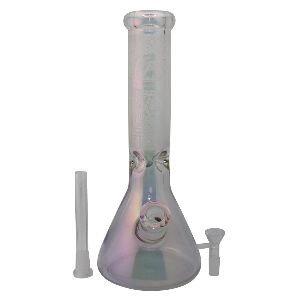 Illuminati Glass Frosted Beaker Water Pipe-White