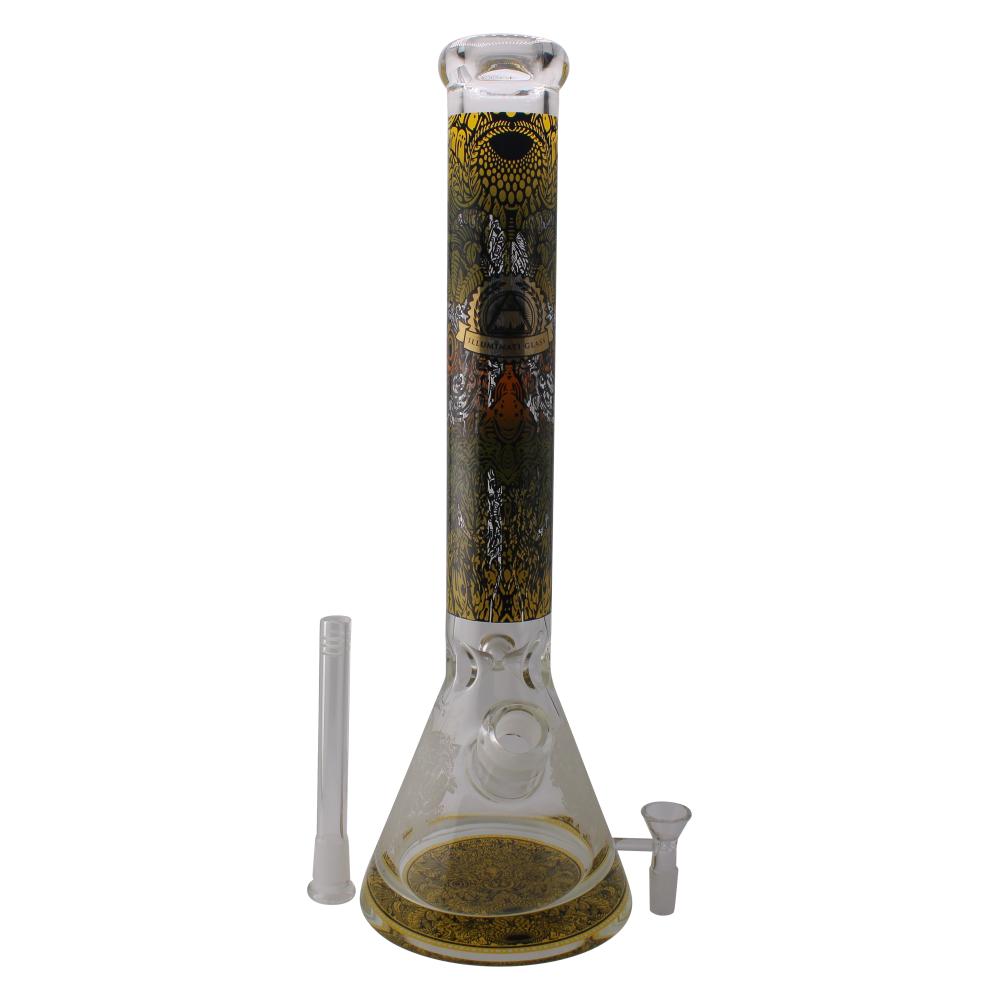Illuminati Glass Fumey Decals Water Pipe-Yellow