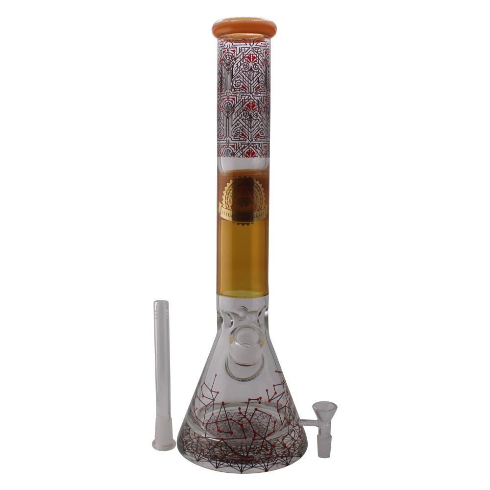 Illuminati Glass Geometric Beaker Water Pipe-Yellow