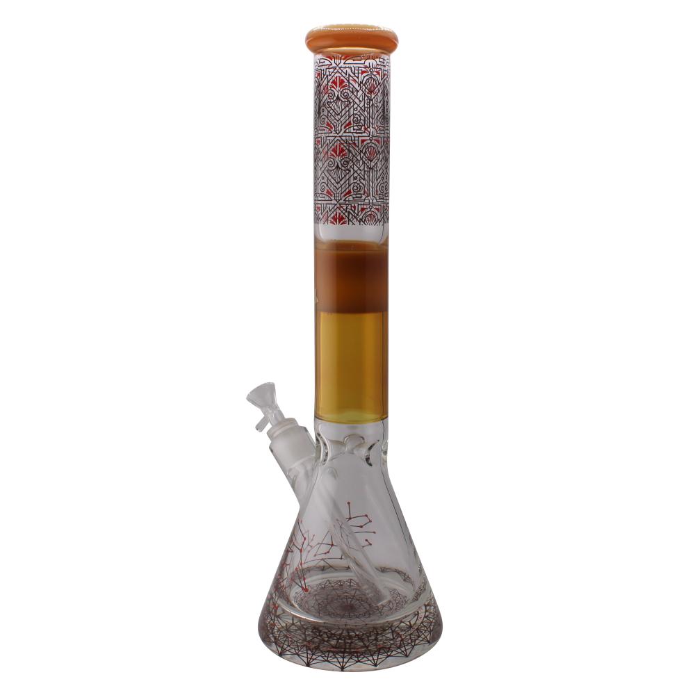 Illuminati Glass Geometric Beaker Water Pipe-Yellow