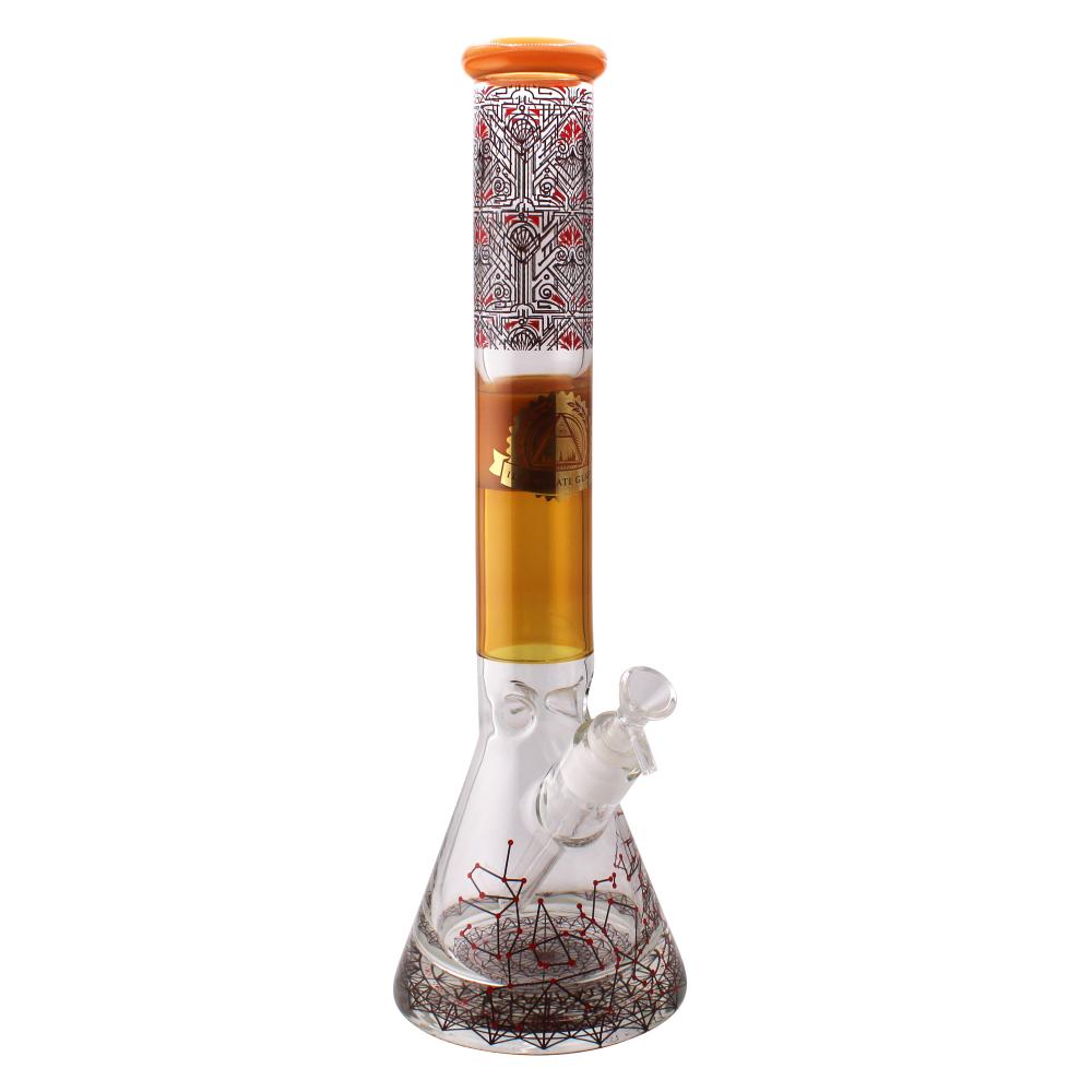 Illuminati Glass Geometric Beaker Water Pipe-Yellow