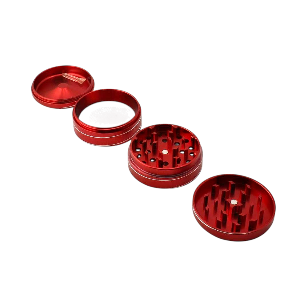 Illusion Style Metal Grinder-4 Piece-Red