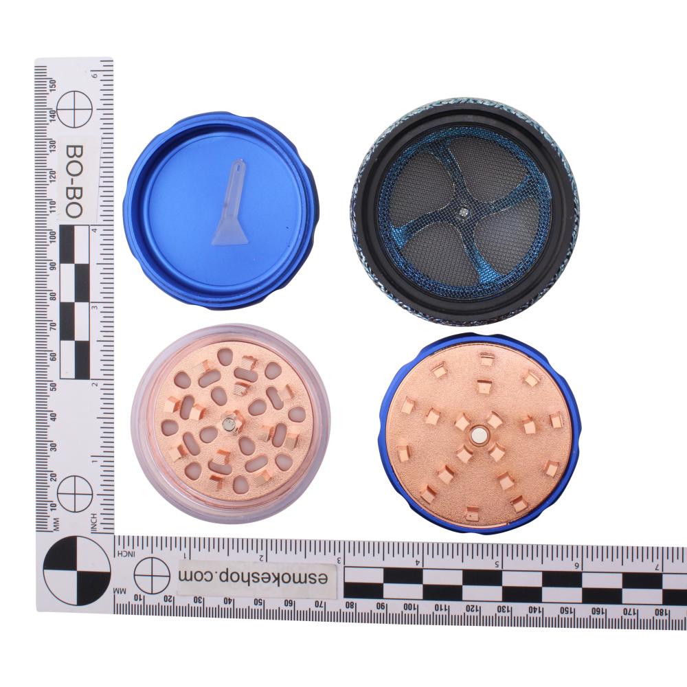 Imperial Swirl Metal Grinder-4 Piece-Blue