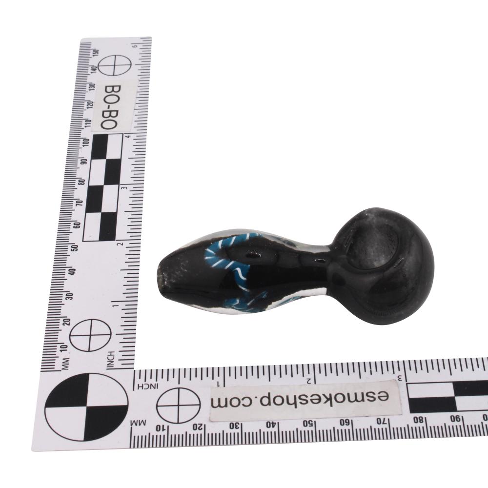 Indigo Glass Hand Pipe-Black