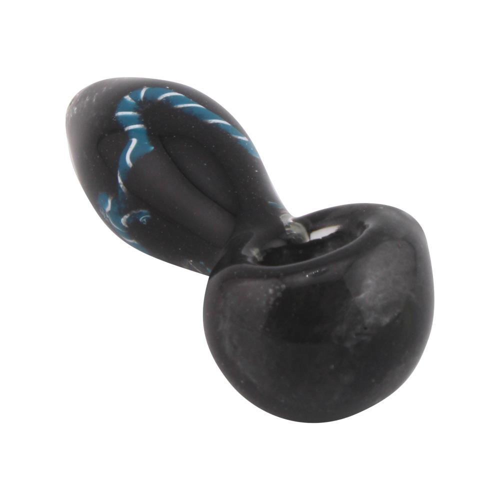 Indigo Glass Hand Pipe-Black