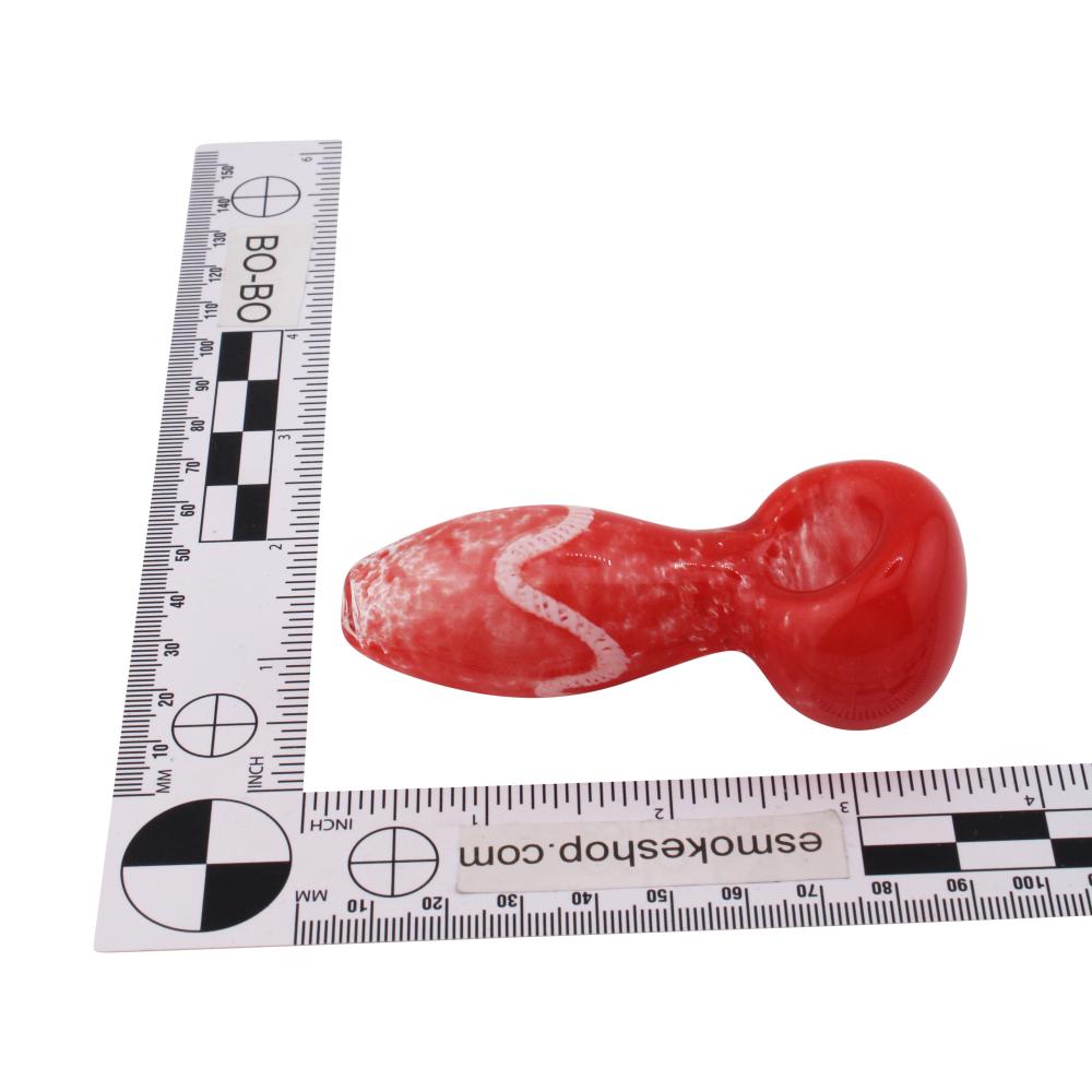 Indigo Glass Hand Pipe-Red
