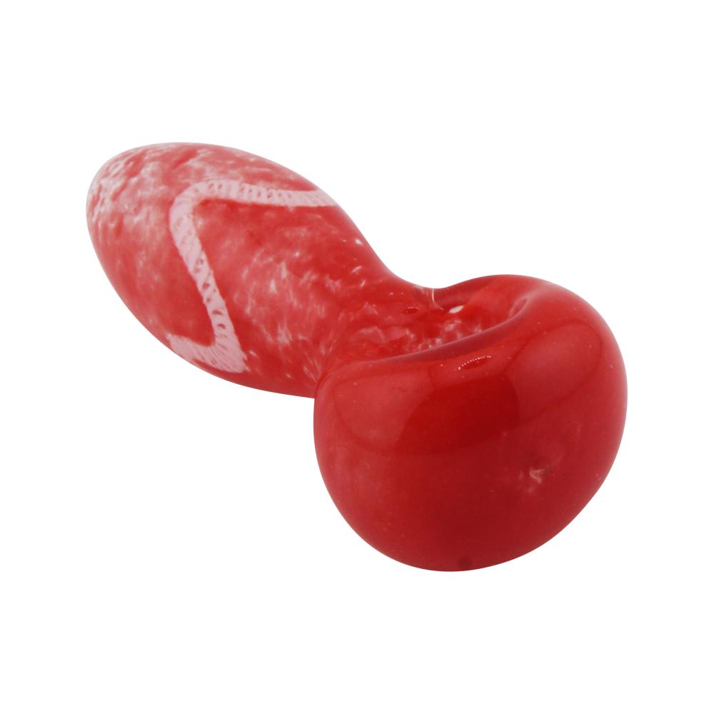 Indigo Glass Hand Pipe-Red