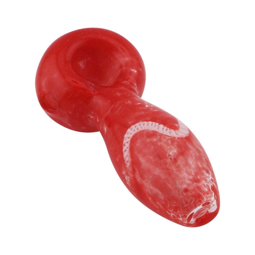 Indigo Glass Hand Pipe-Red