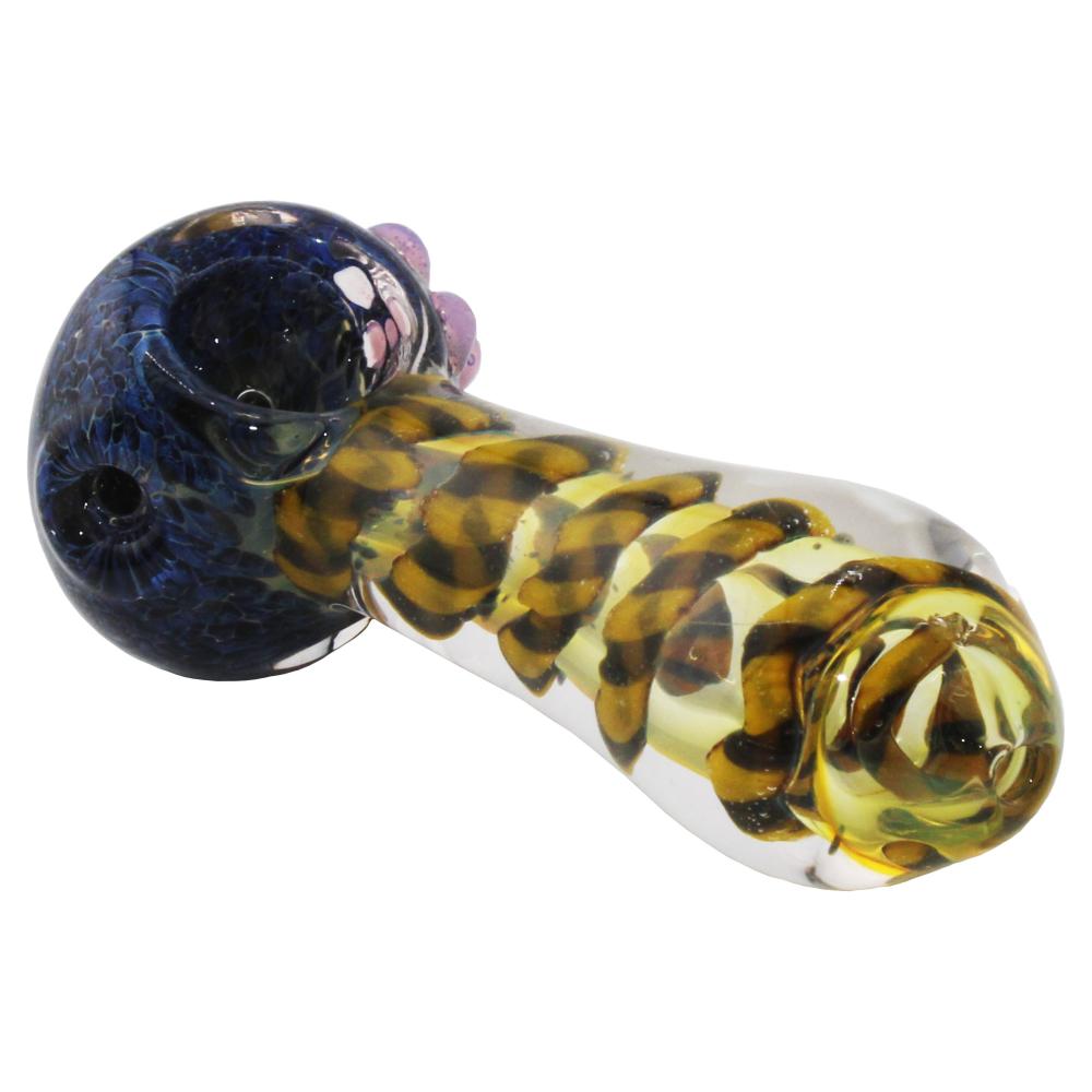 Inferno Glass Hand Pipe-Blue