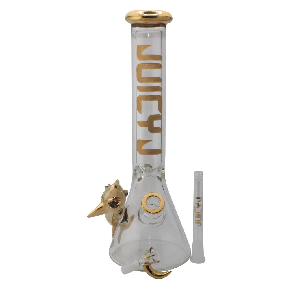 Juicy J Glass Gold Shark Beaker Water Pipe-Gold S