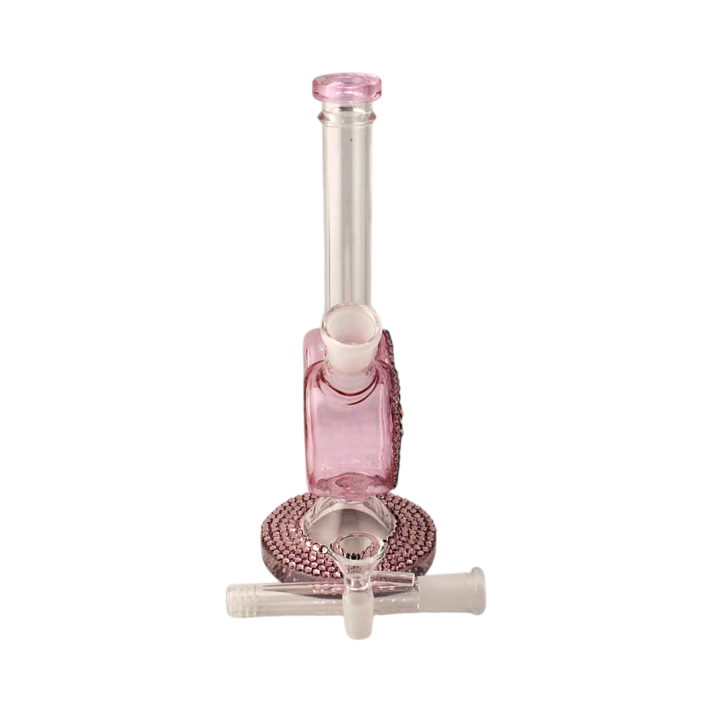 Kitty Heart Shape Glass Water Pipe-Pink