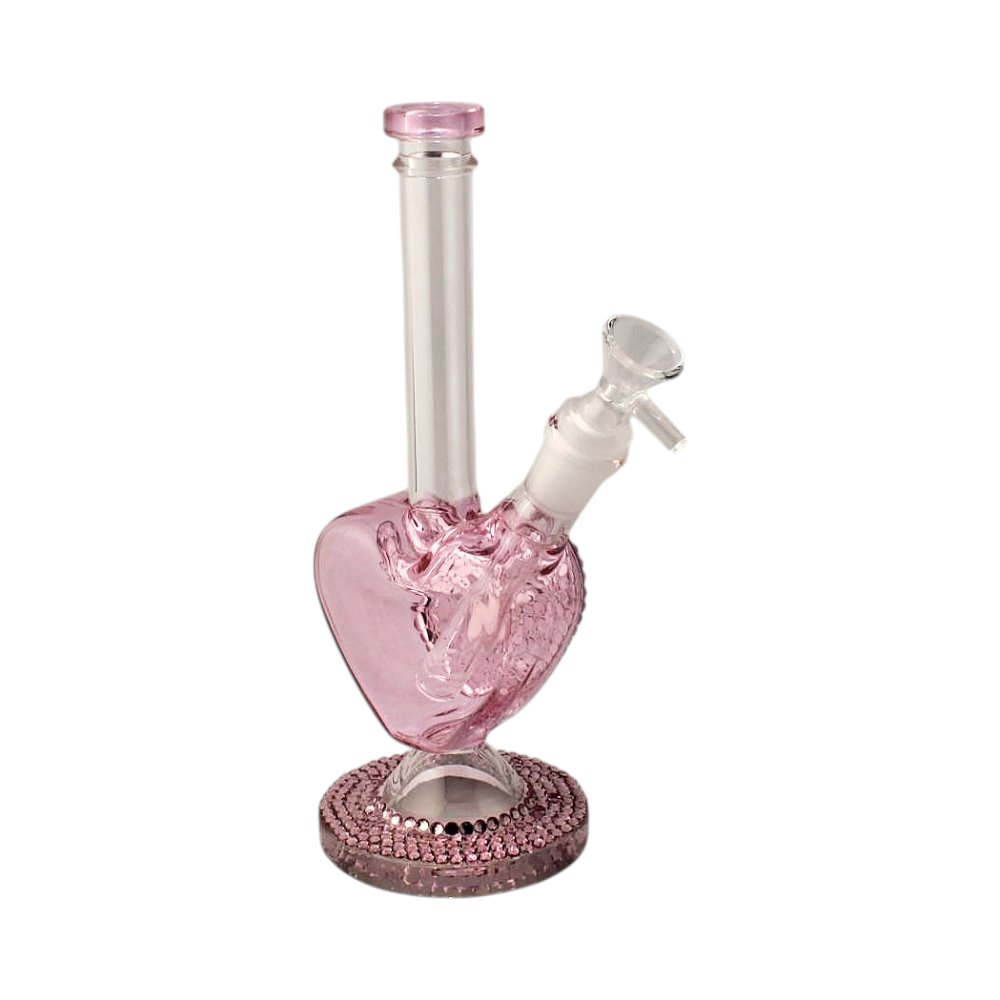 Kitty Heart Shape Glass Water Pipe-Pink