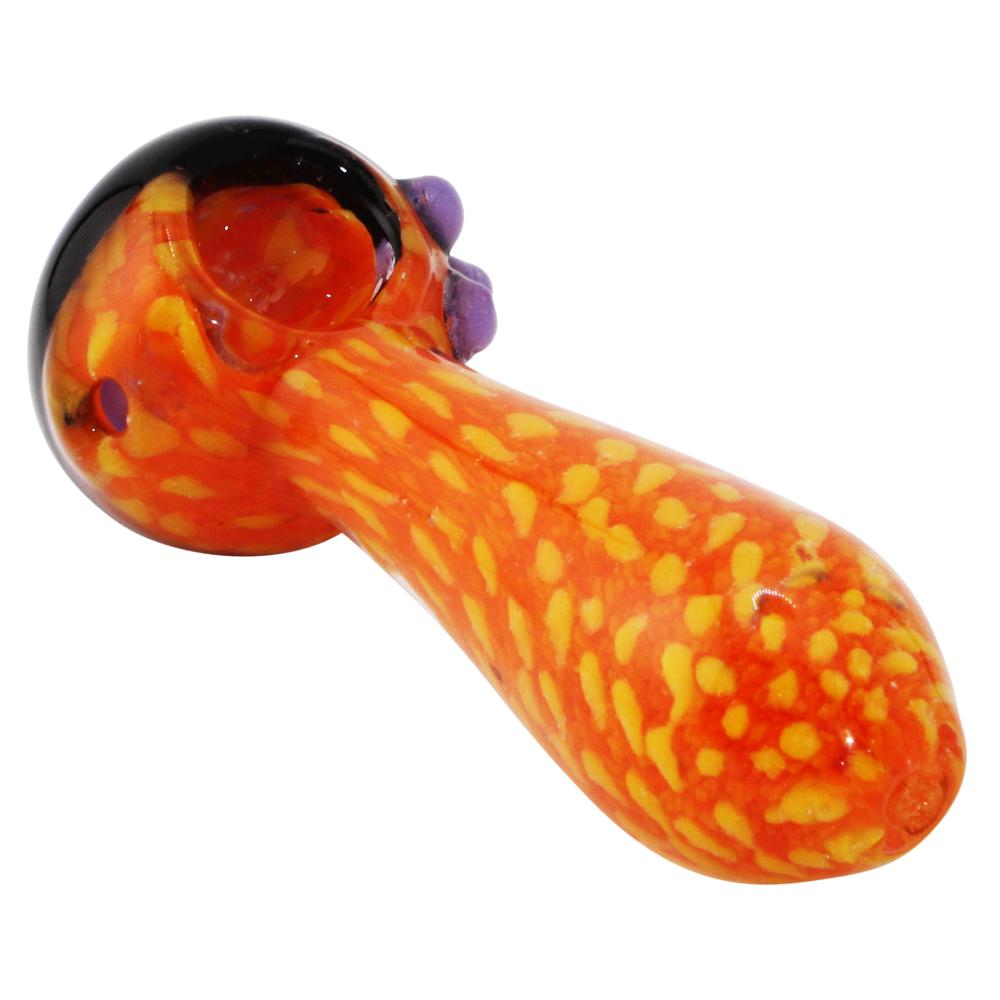Lava Burst Glass Hand Pipe-Orange