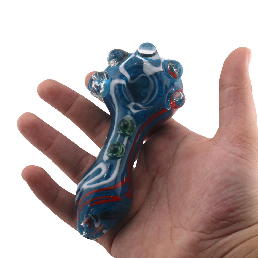Lino Ember Glass Hand Pipe-Blue